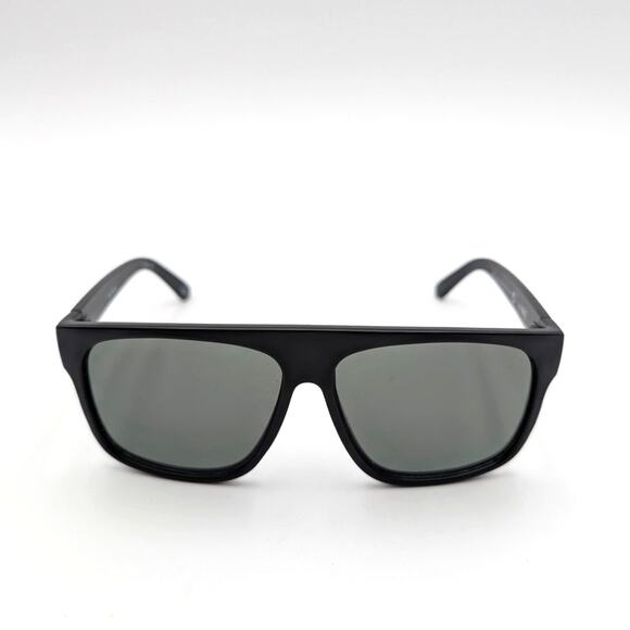 Aire Unisex Eris Steel Square Sunglasses Black Frame with Green Mono Lens - Picture 5 of 7